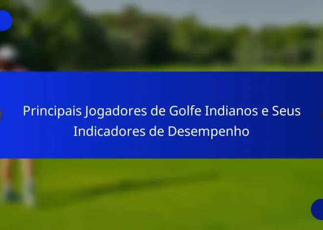 Principais Jogadores de Golfe Indianos e Seus Indicadores de Desempenho