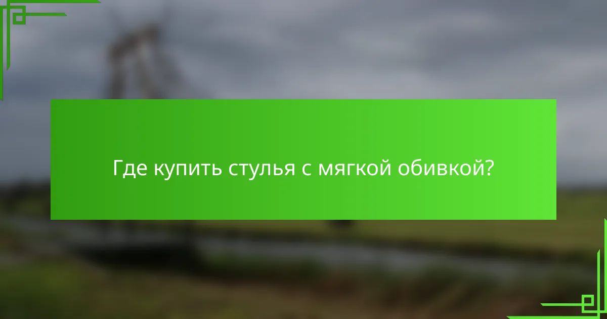 Где купить стулья с мягкой обивкой?